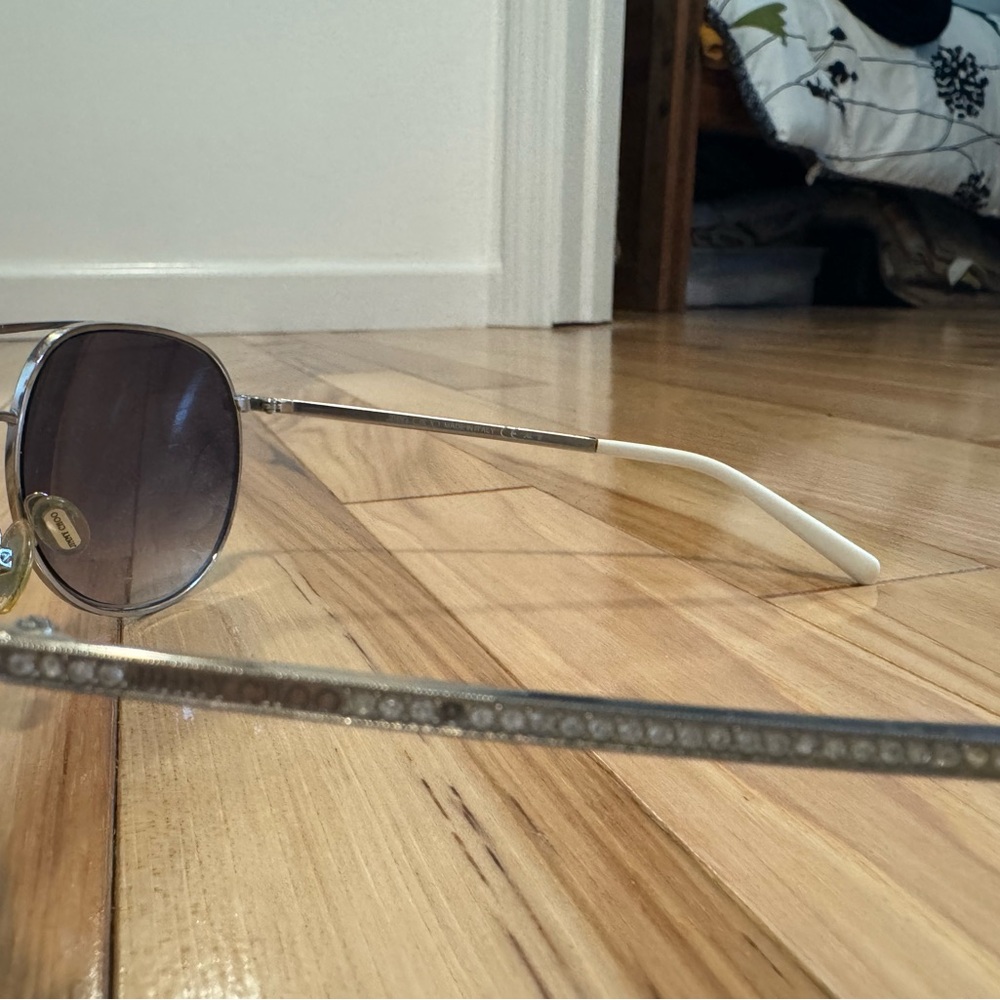 Jimmy Choo Silver Aviator Sunglasses - Picture 3 of 5